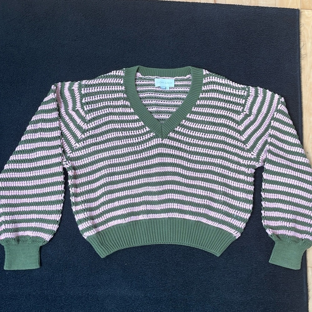 Sachin & Babi green and pink striped knit